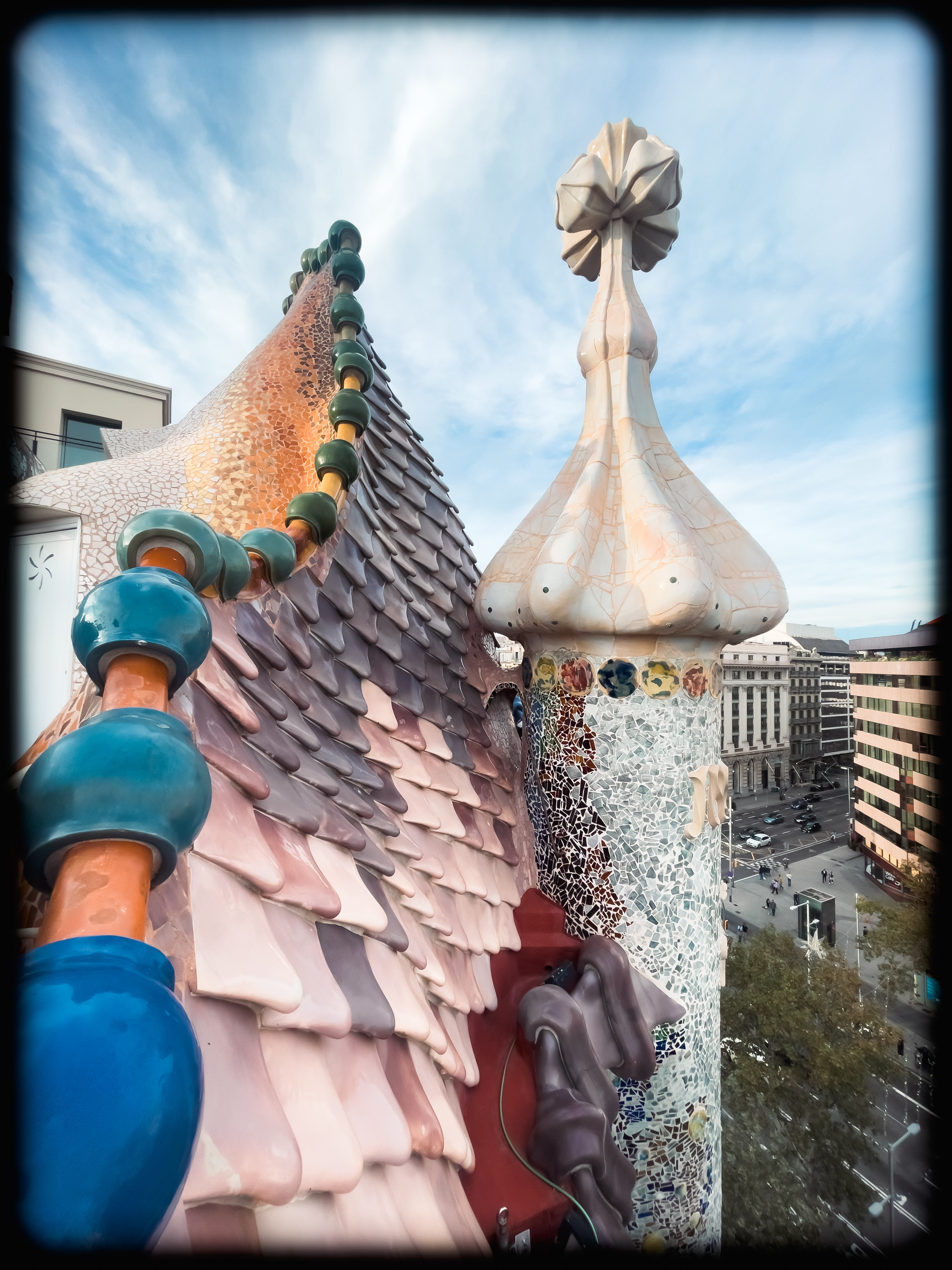 the roof of gaud's house in barcelona